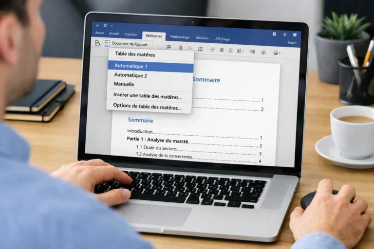 comment faire un sommaire sur word